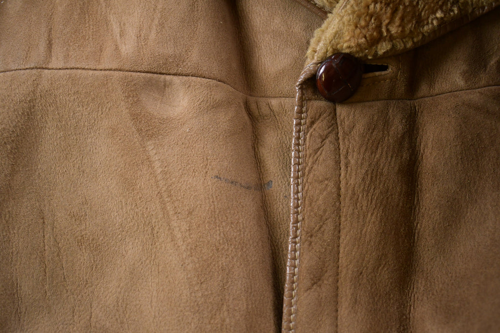Vintage 1970s Sheepskin Shearling Leather Jacket