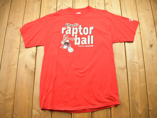 Vintage 1990s Bell Raptor Ball Youth League T-Shirt / Vintage Basketball / Toronto Raptors / Sportswear / Bell / Youth League