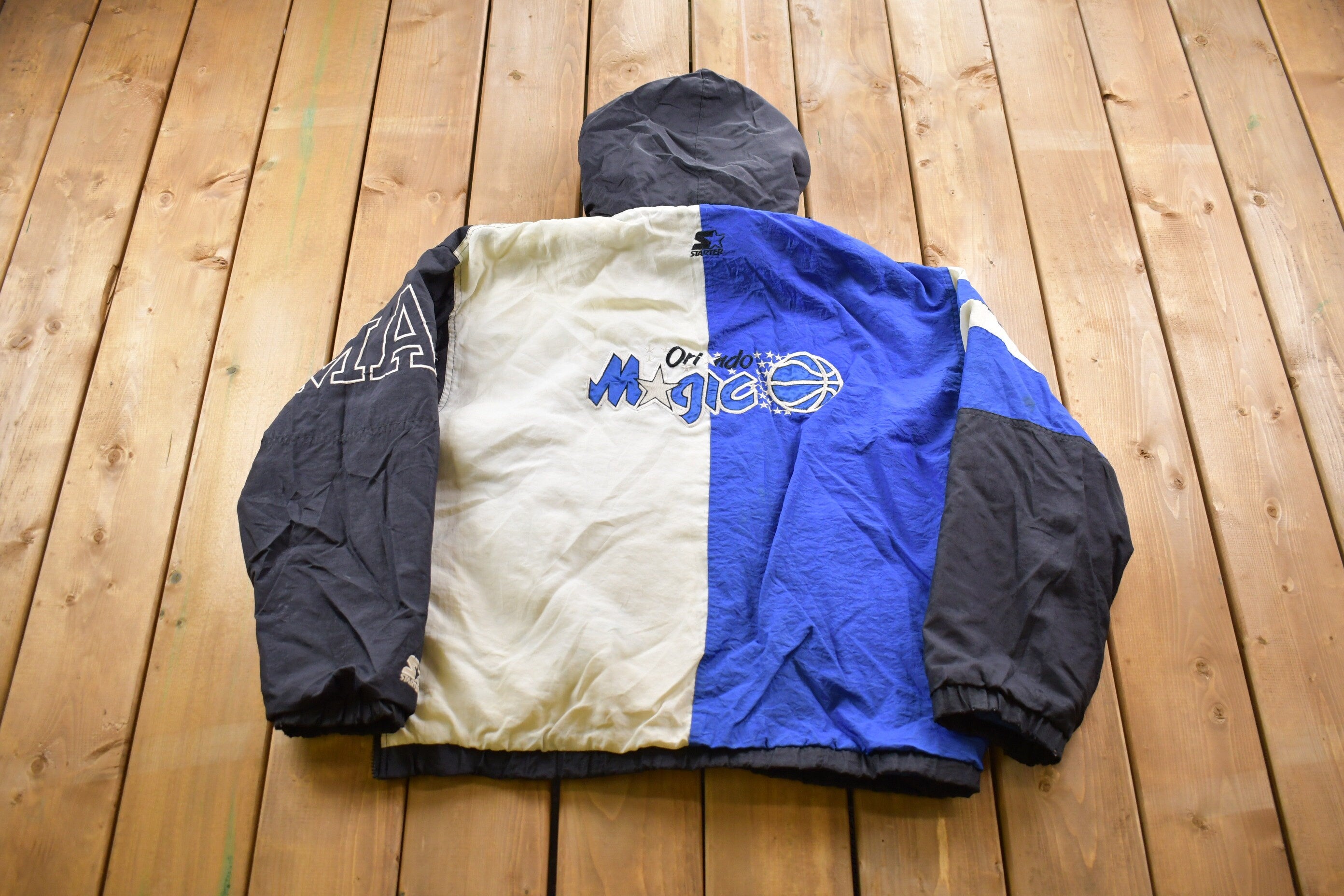 Vintage 1990s Orlando Magic NBA Starter Pro Line Quarter Zip Puffer Jacket