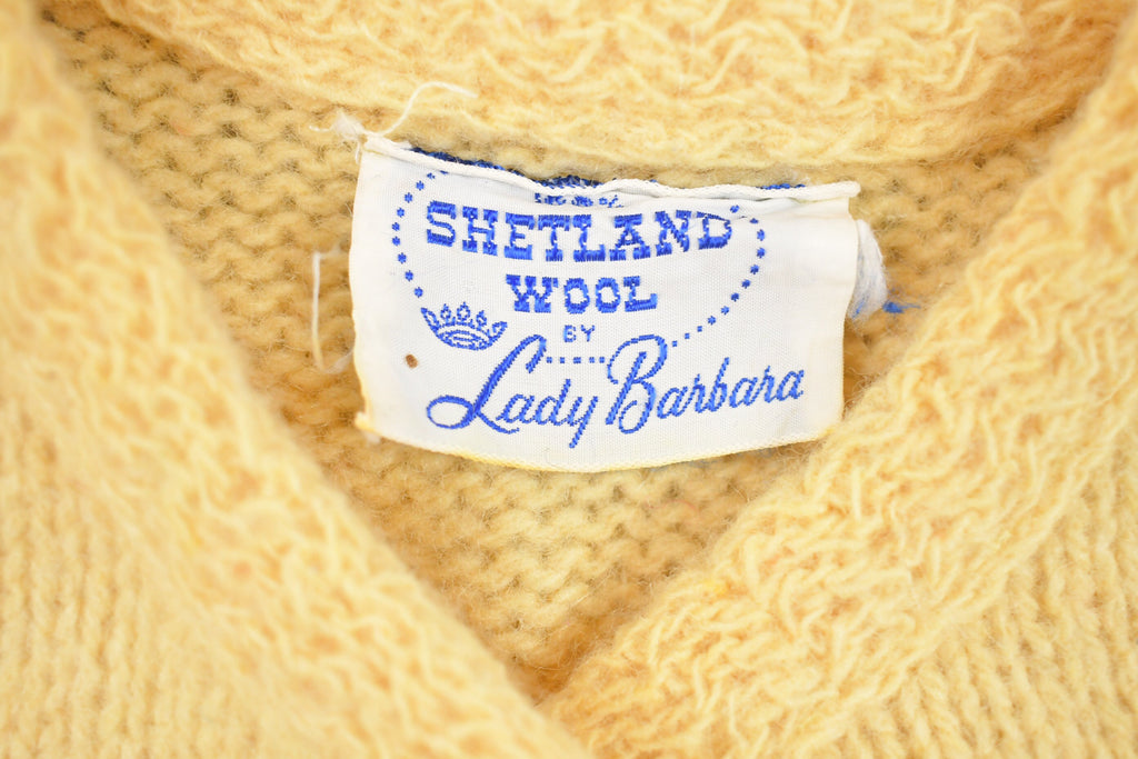 Vintage 1970s 100% Shetland Wool lady Barbara Cardigan Sweater