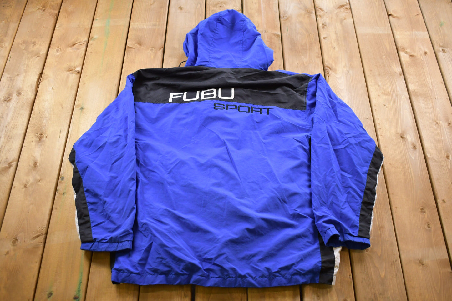 Vintage 1980s Fubu Sport Windbreaker Jacket / Embroidered / Athletic Spring Summer Sportswear / Streetwear / Athleisure