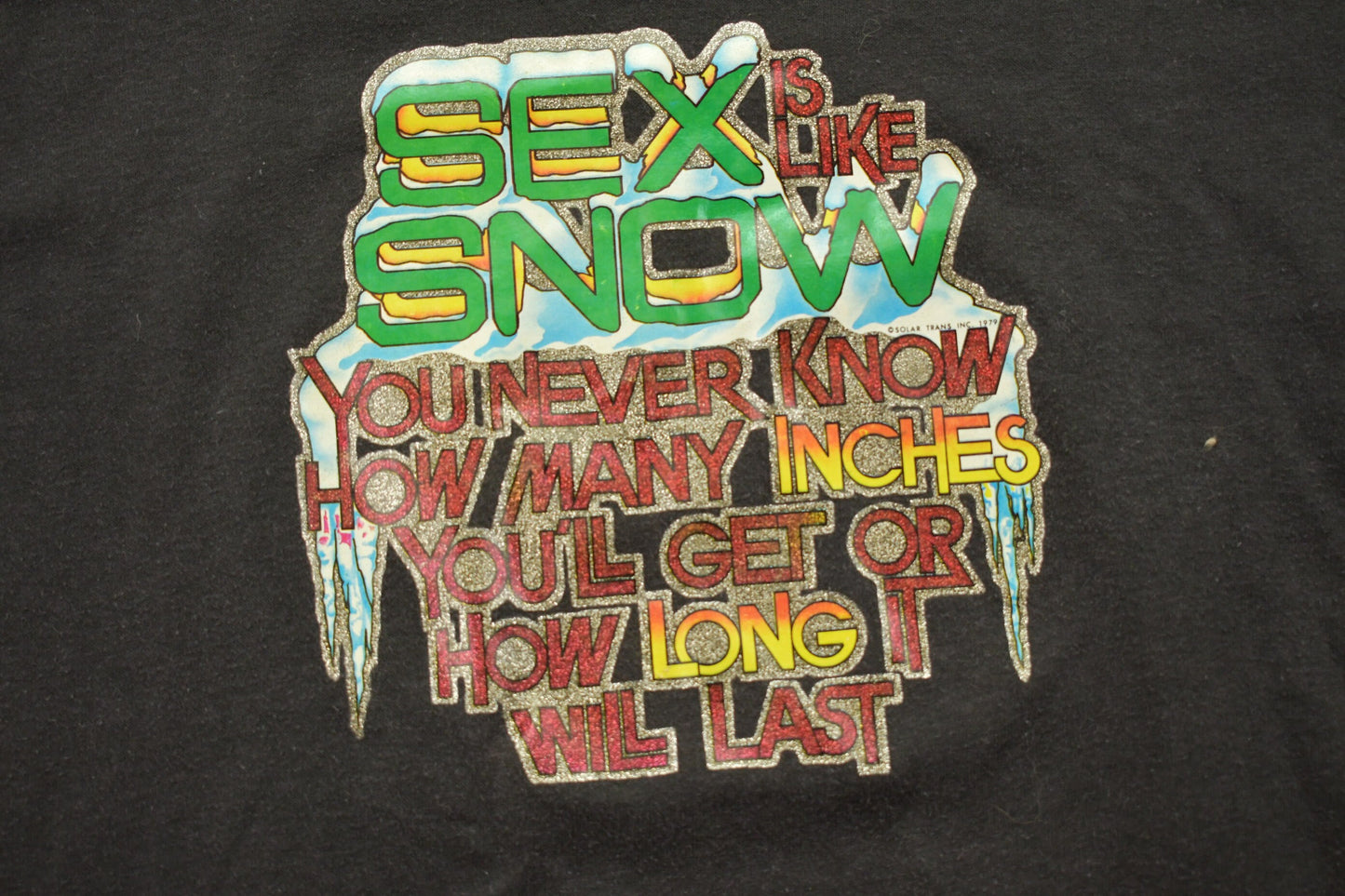 Vintage 1979 Sex Is Like Snow Graphic T Shirt / Novelty Tee / Made In USA / Single Stitch / True Vintage