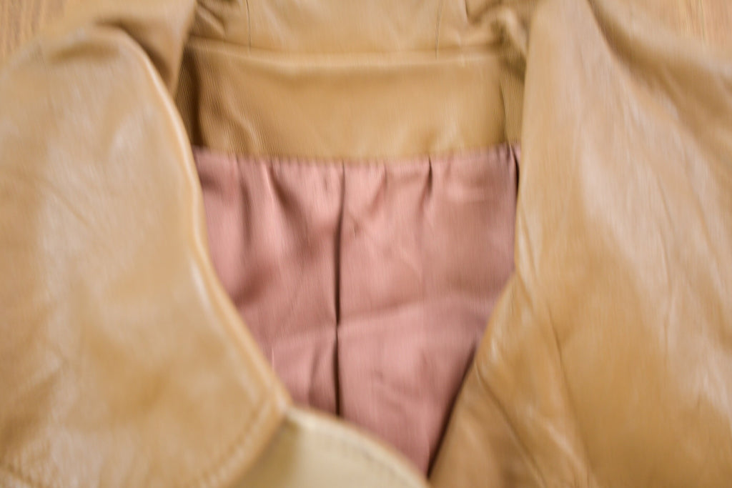 Vintage 1970s Bohemian Leather Striped Full Length Jacket