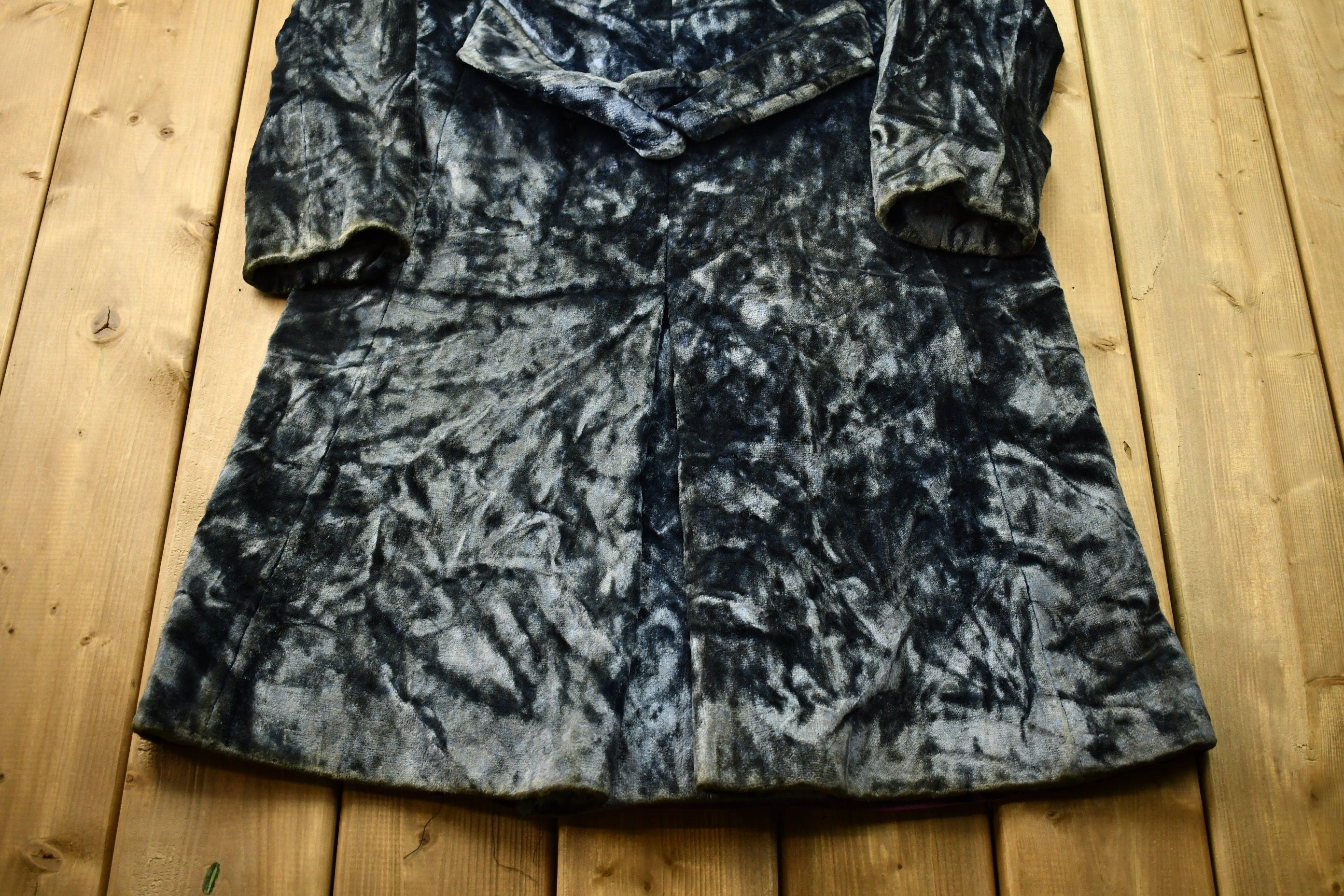 Vintage 1950s Crushed Velvet Union Made Trench Coat
