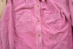 Vintage 1960s Pink Suede Leather Button Up Jacket
