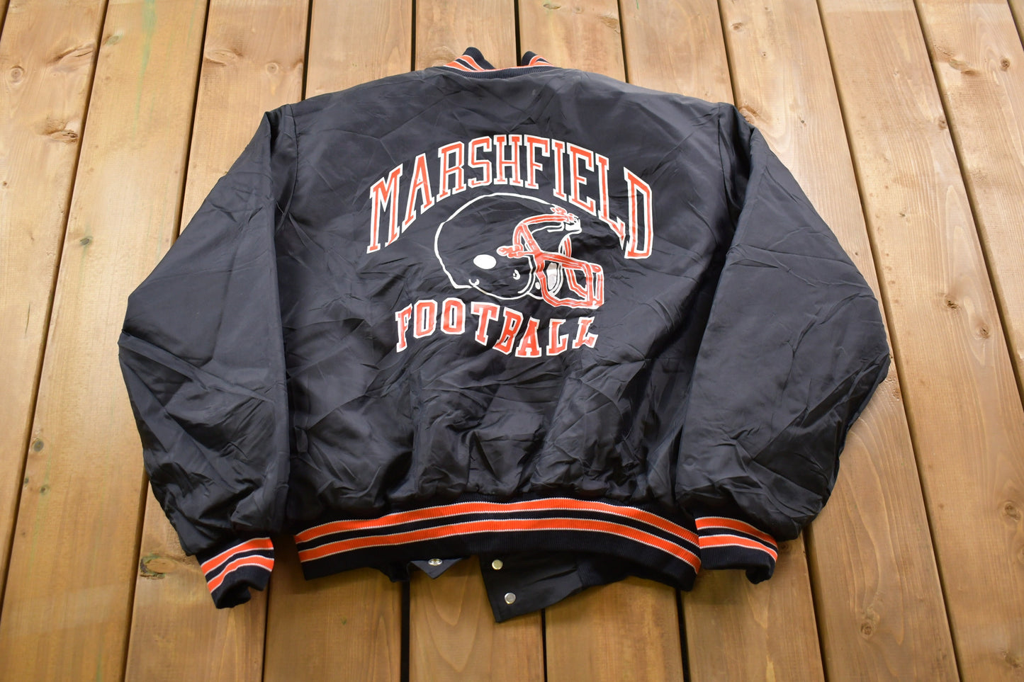 Vintage 1990s Rennoc Marshfield Football Bomber Jacket / Athleisure / Streetwear / Athletic Sportswear / Streetwear / Made In USA