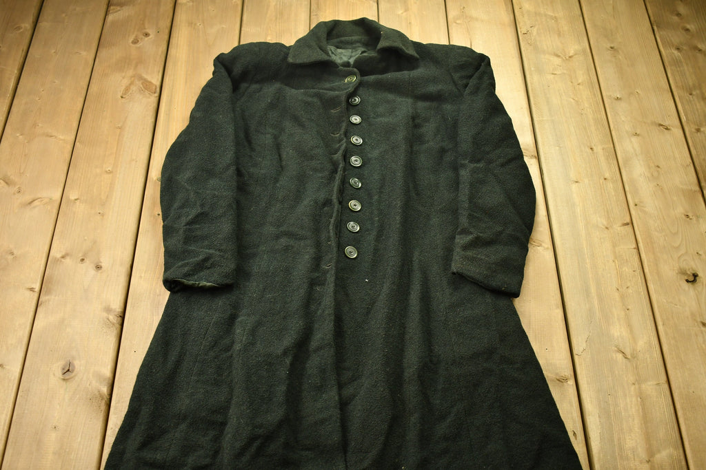 Vintage 1940s Wool Union Made Trecnh Coat