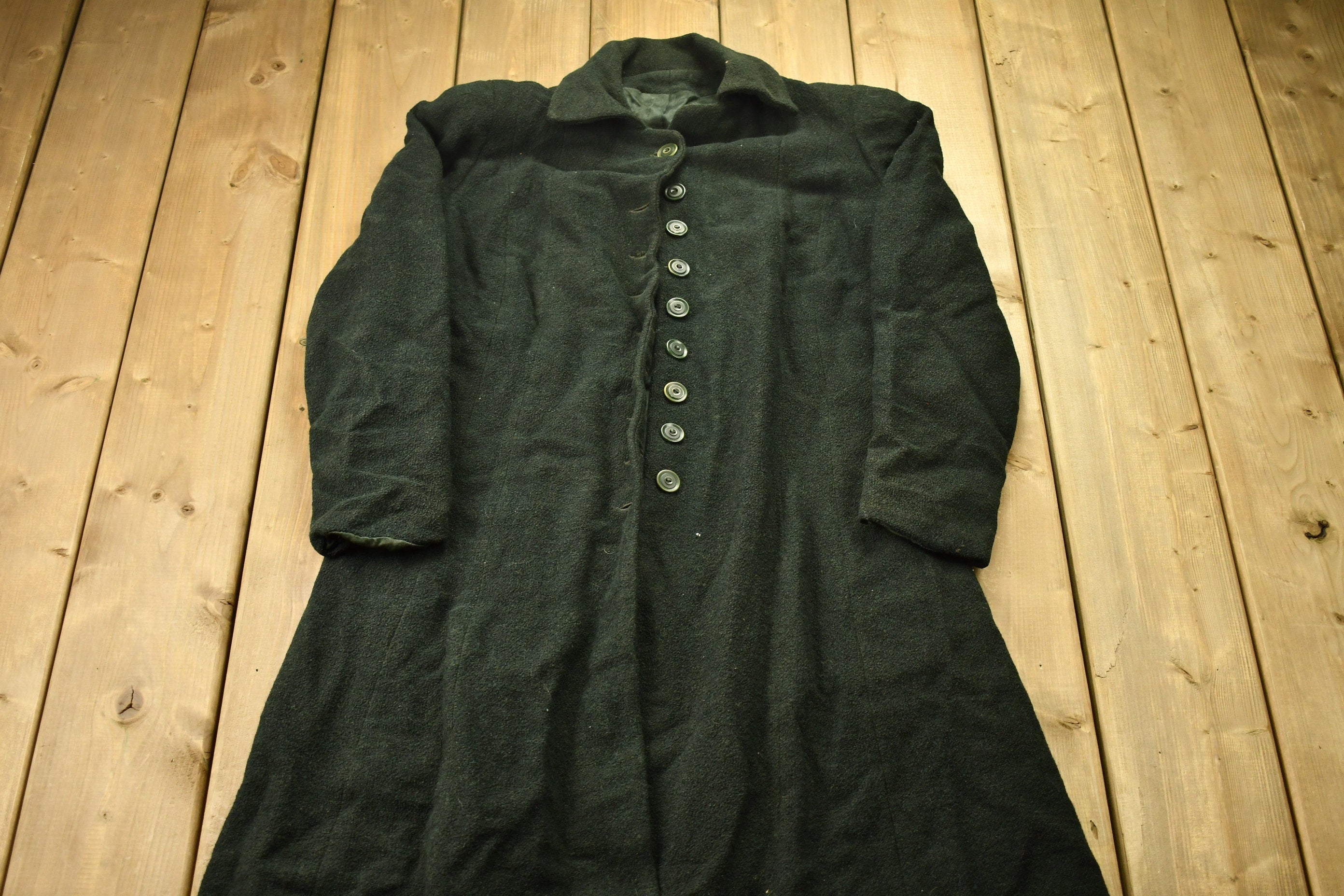 Vintage 1940s Wool Union Made Trecnh Coat
