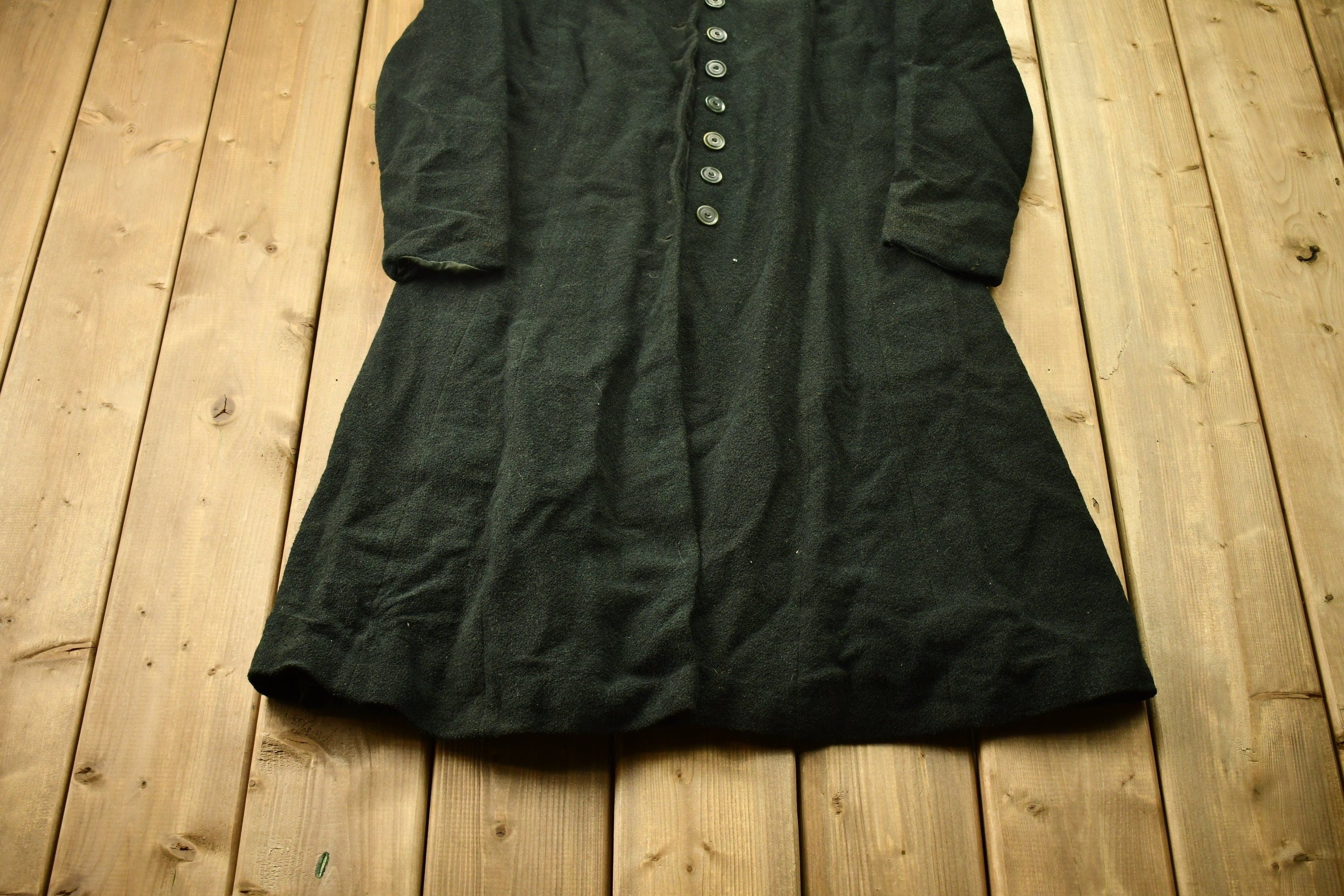 Vintage 1940s Wool Union Made Trecnh Coat