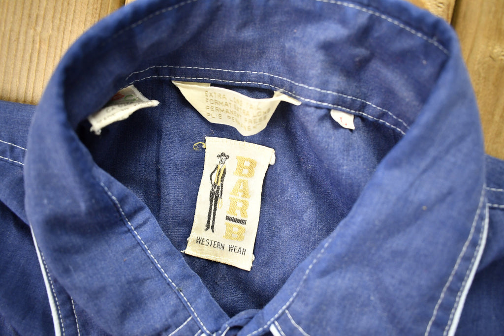 Vintage 1980s Barb Western Wear Long Tail Button Up Shirt