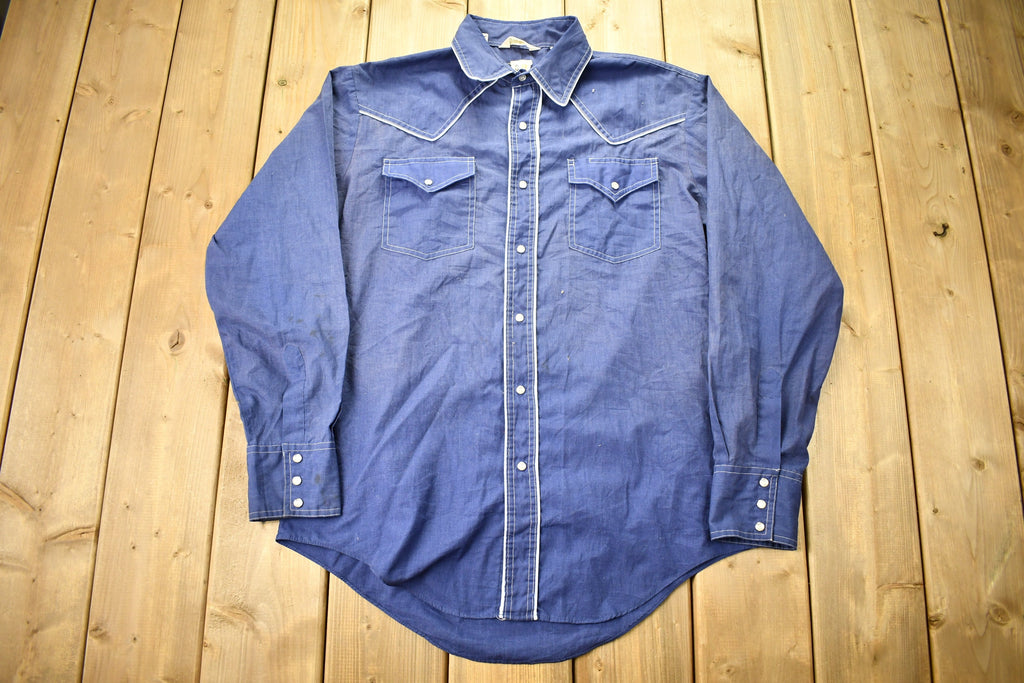Vintage 1980s Barb Western Wear Long Tail Button Up Shirt