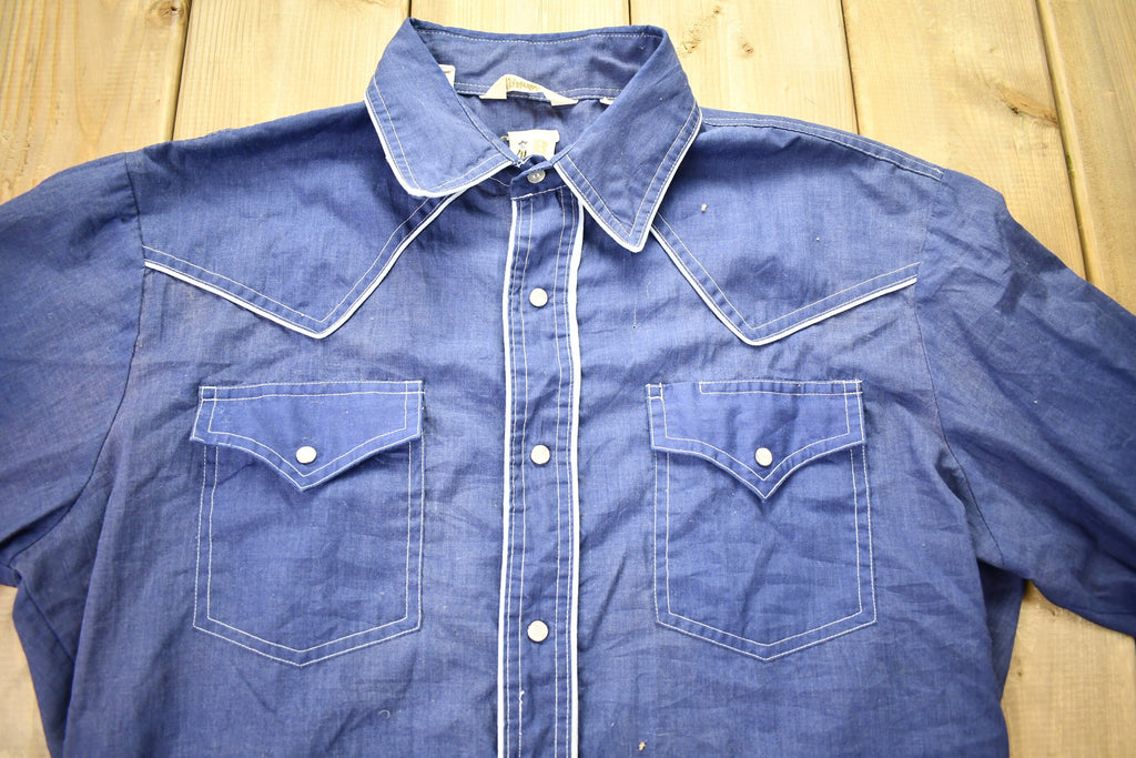 Vintage 1980s Barb Western Wear Long Tail Button Up Shirt