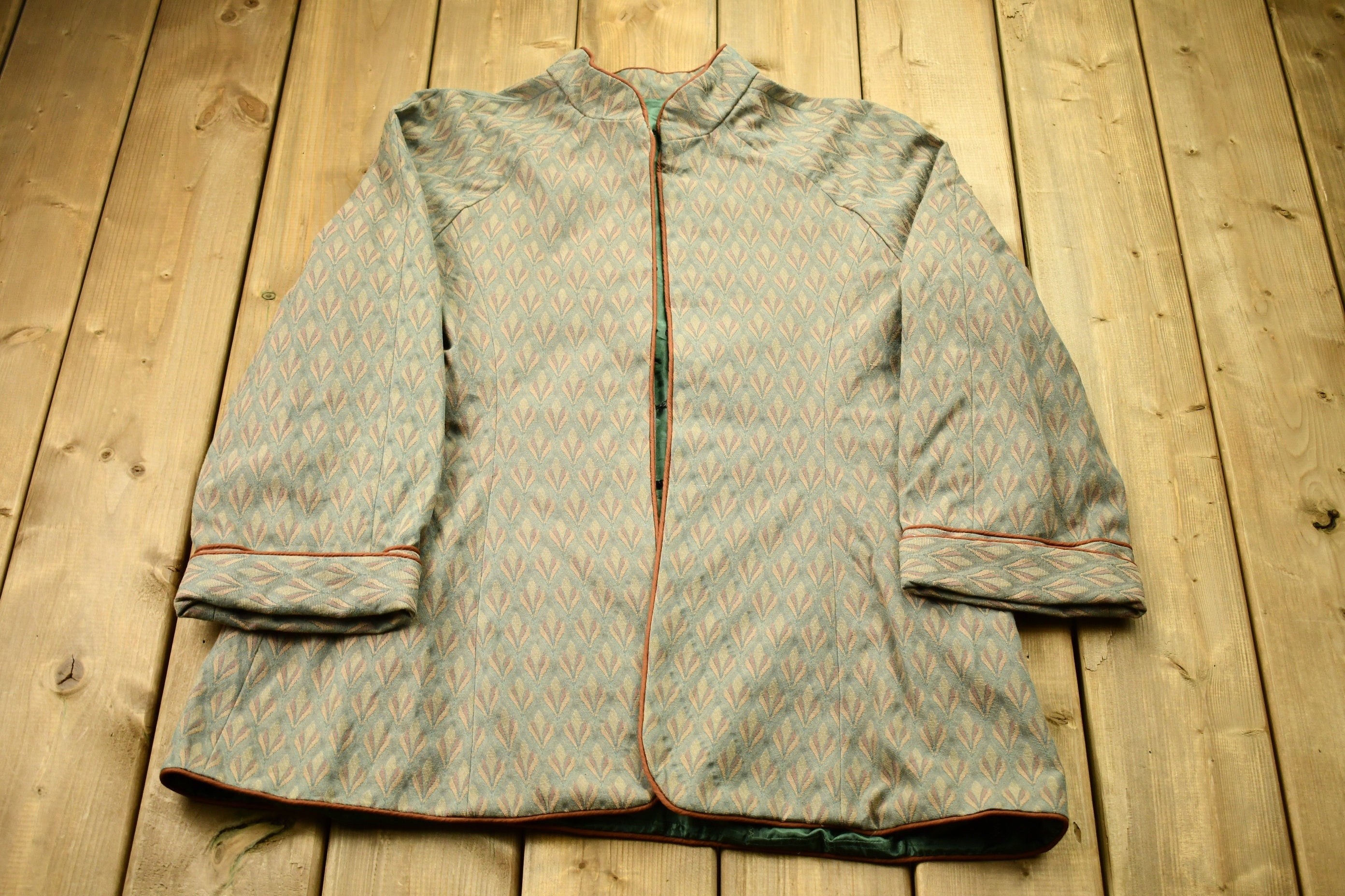 Vintage 1940s Peacock Paisley Canvas Jacket