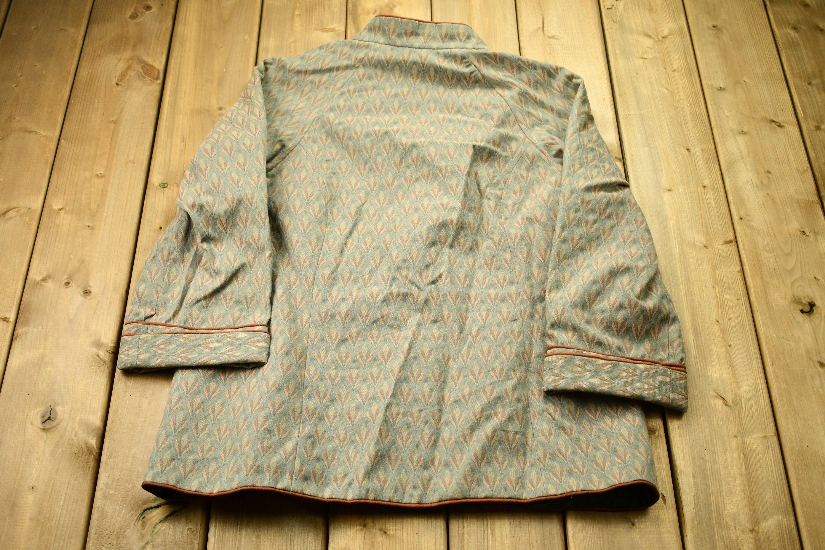 Vintage 1940s Peacock Paisley Canvas Jacket