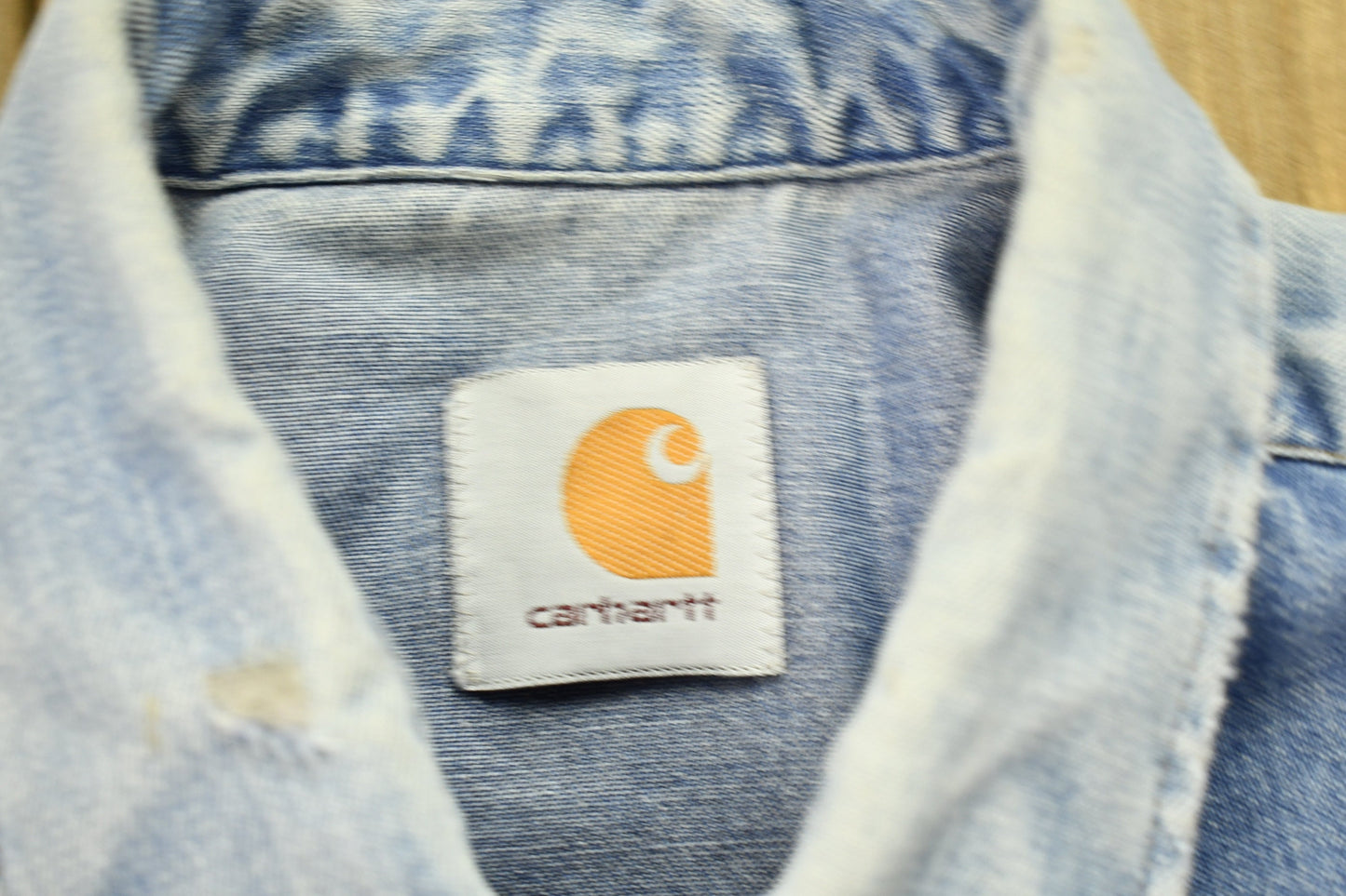 Vintage 1990s Carhartt Denim Jean Shirt / Vintage Denim / Streetwear / Vintage Fall Outerwear / Fall Jacket / Butterfly Graphic