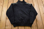 Vintage 1990s Striped Wool Zip Up Sweater