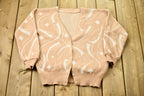 Vintage 1940s Abstract Wool Cardigan