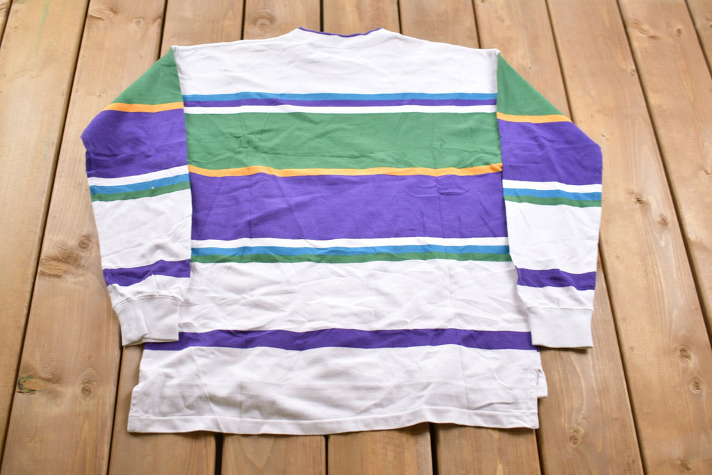 Vintage 1980s Eddie Bauer Sports Shop Striped Long Sleeved T-Shirt