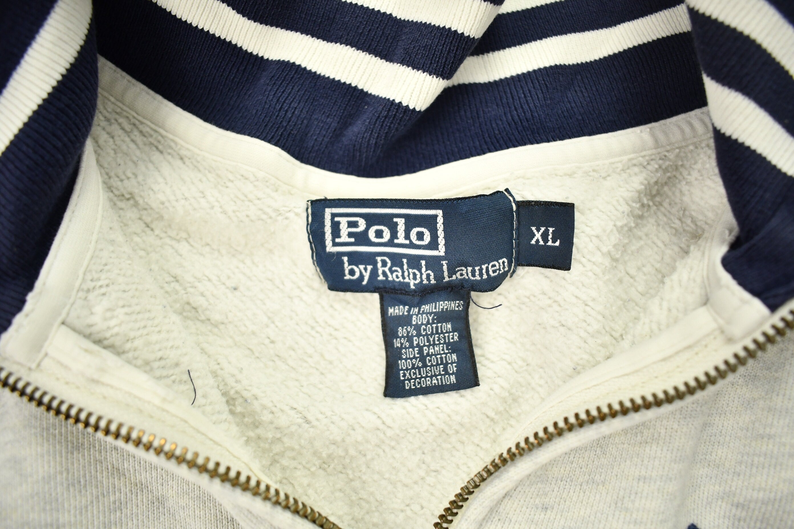 Vintage 1990s Polo Ralph Lauren P-Wing Quarter Zip Sweatshirt / Embroidered  / Vintage Polo / Streetwear / 90s Ralph Lauren / Patchwork
