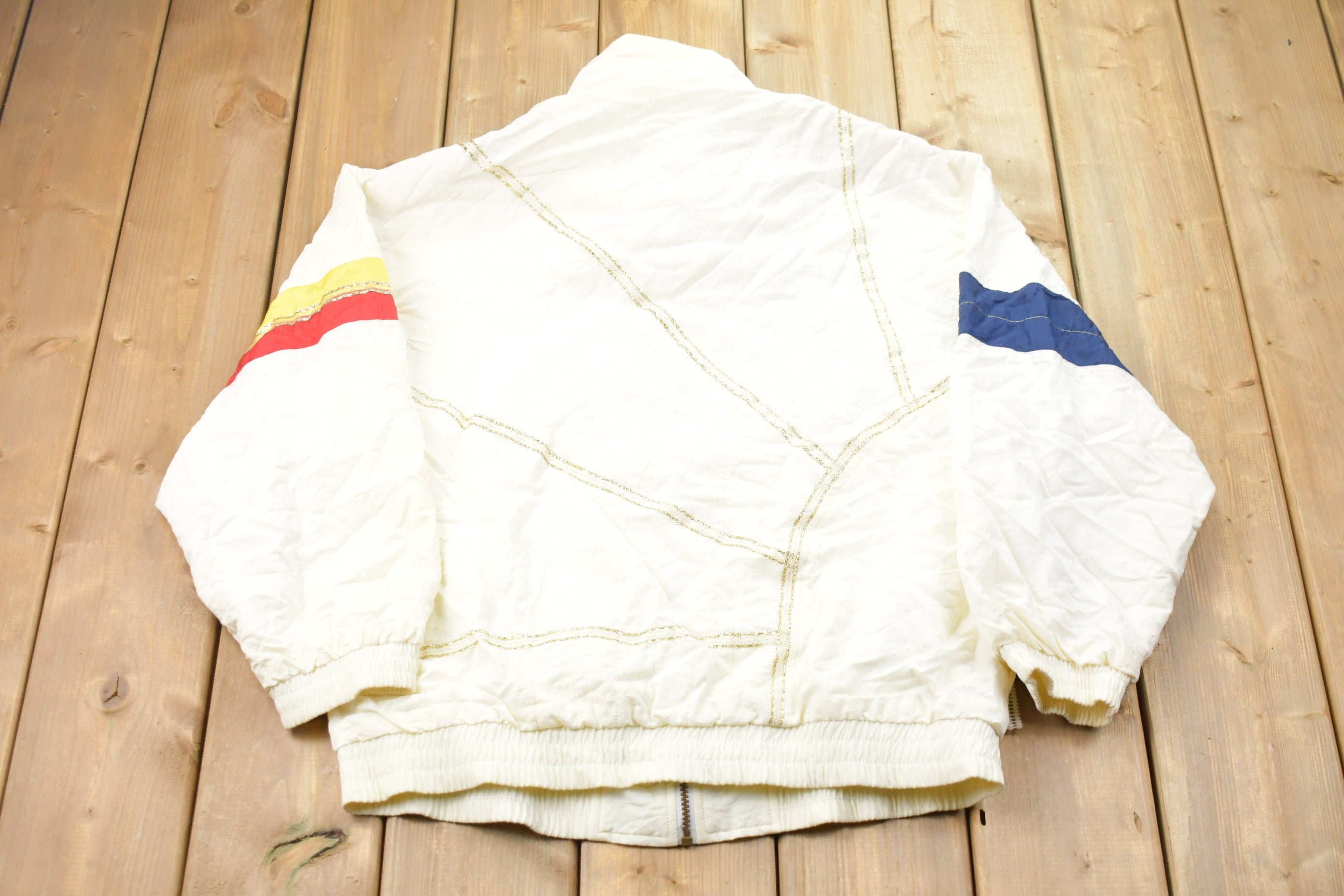 Vintage 1980s Janeve Abstract Full Zip Windbreaker Jacket