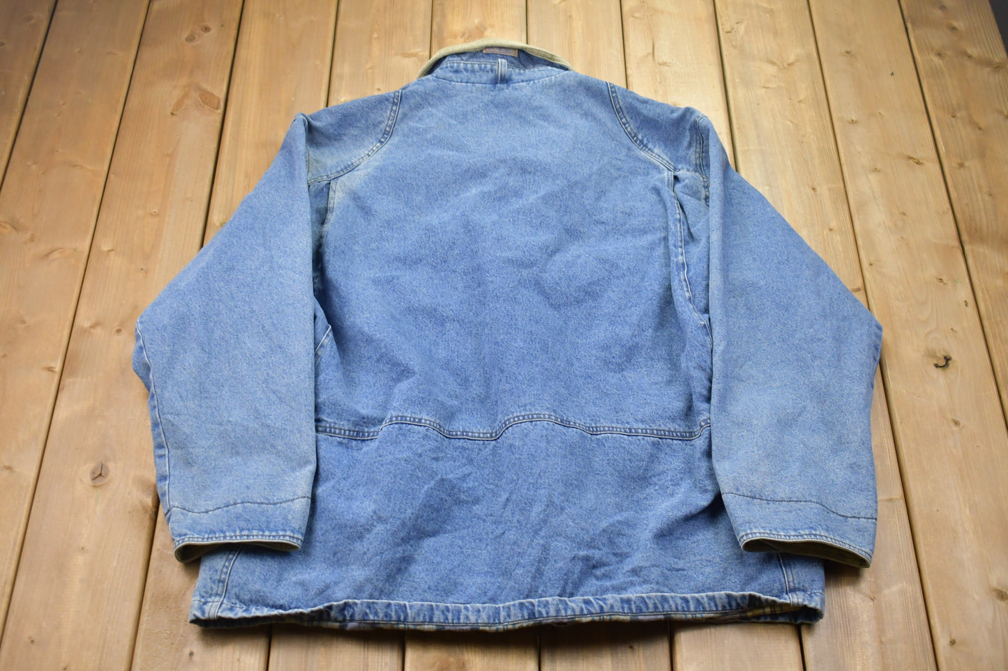 Vintage 1990s Upstream Denim Chore Jacket / Vintage Denim / Streetwear / Vintage Fall Outerwear / Fall Jacket / Blanket Lined