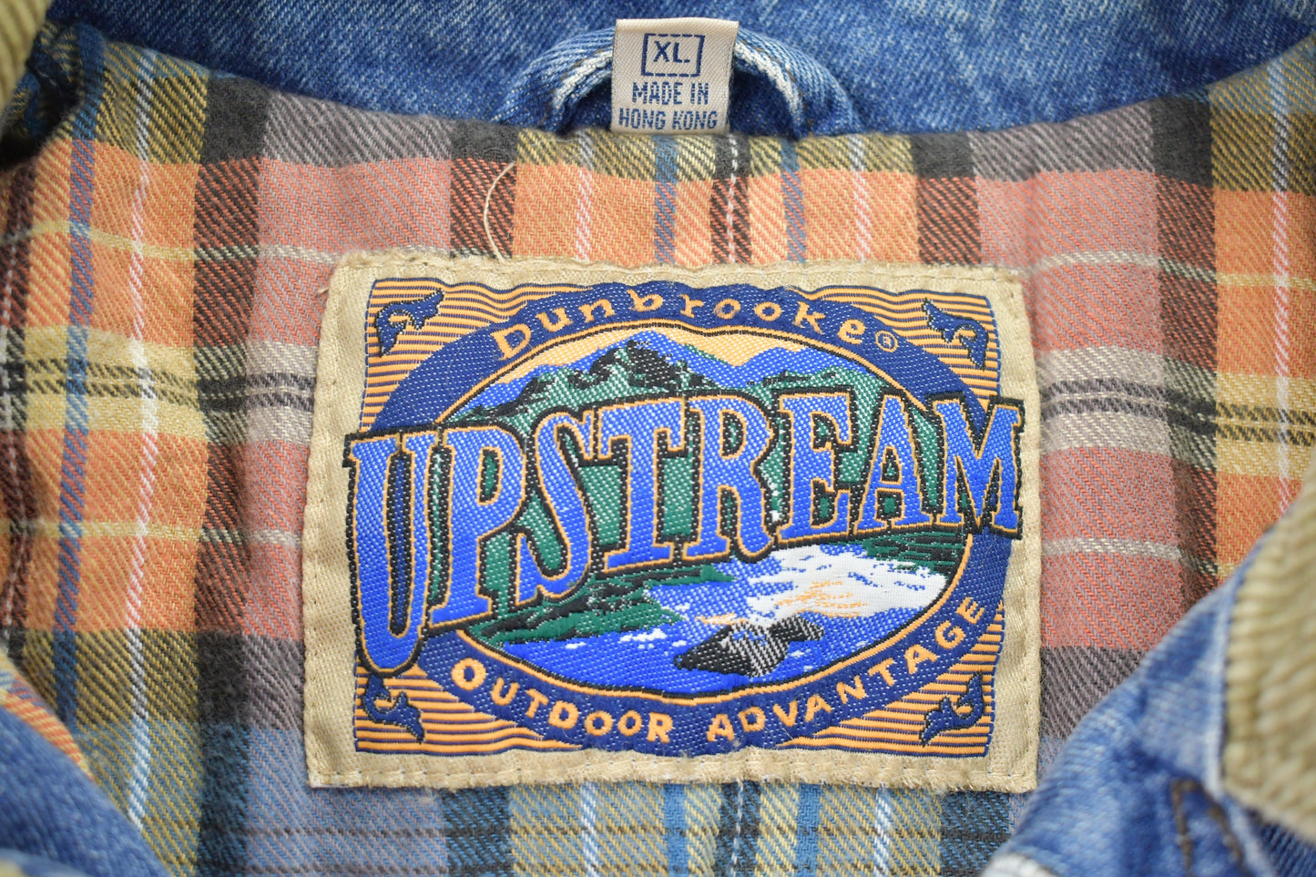 Vintage 1990s Upstream Denim Chore Jacket / Vintage Denim / Streetwear / Vintage Fall Outerwear / Fall Jacket / Blanket Lined