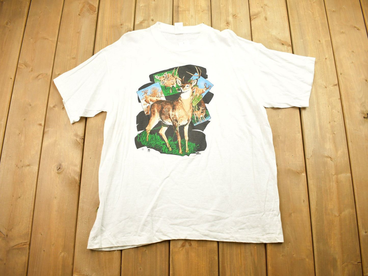 Vintage 1990s Wild Deer Theme Graphic T Shirt