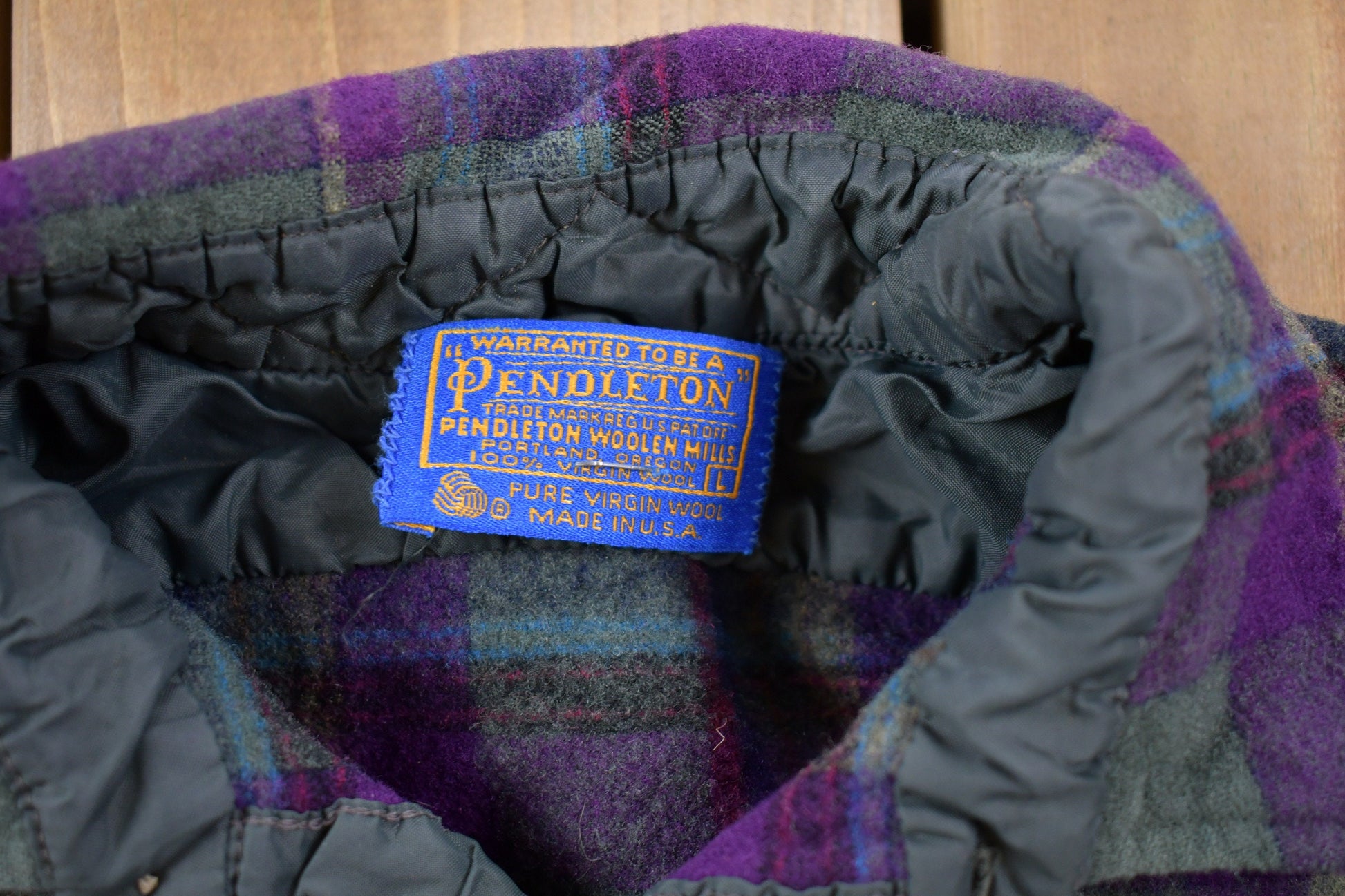 Vintage 1970s Kids Pendleton Plaid Button Up Shirt