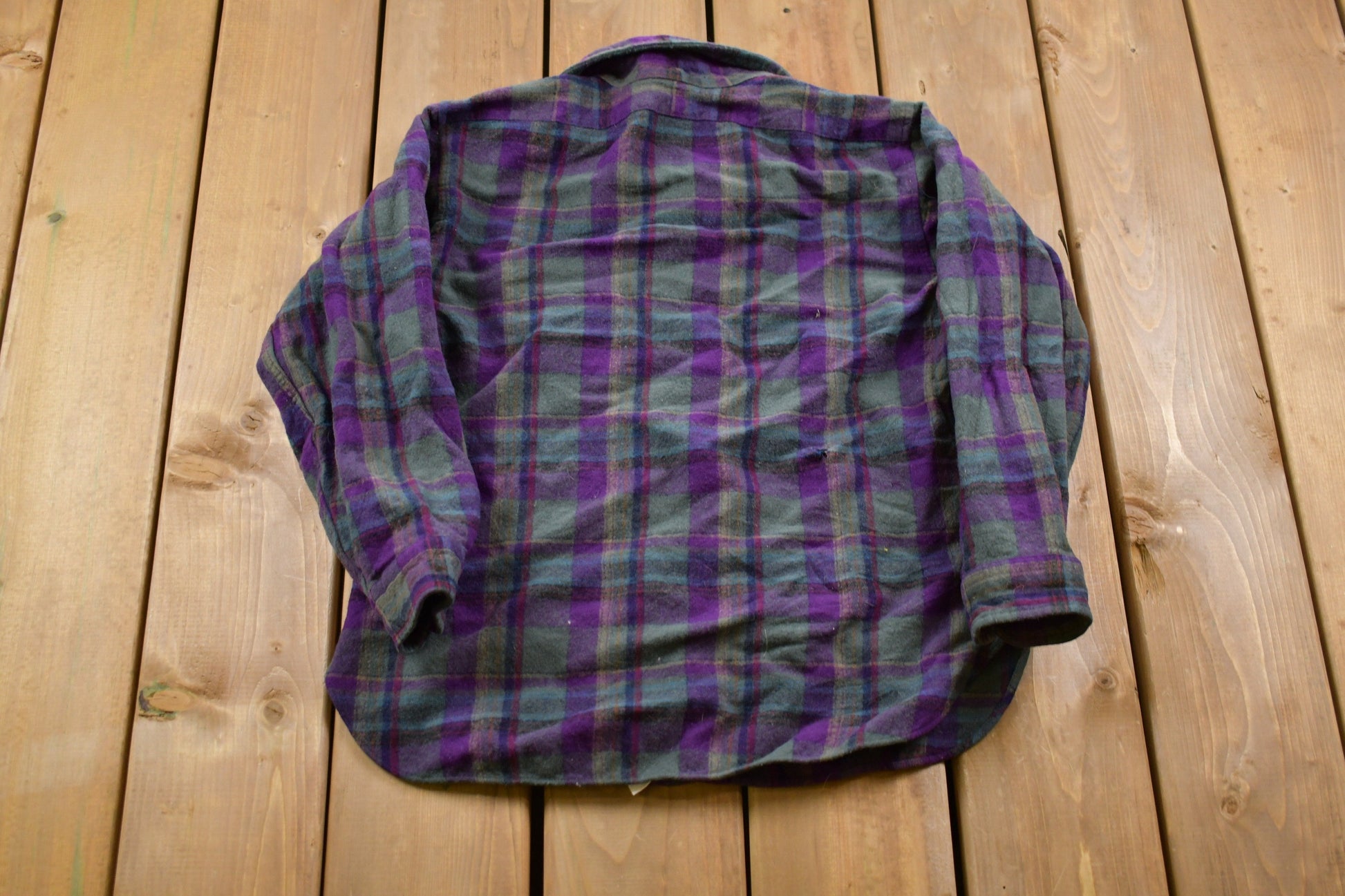 Vintage 1970s Kids Pendleton Plaid Button Up Shirt