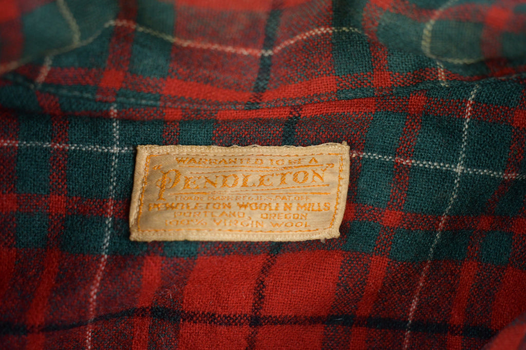 Vintage 1950s Pendleton Plaid Button Up Shirt