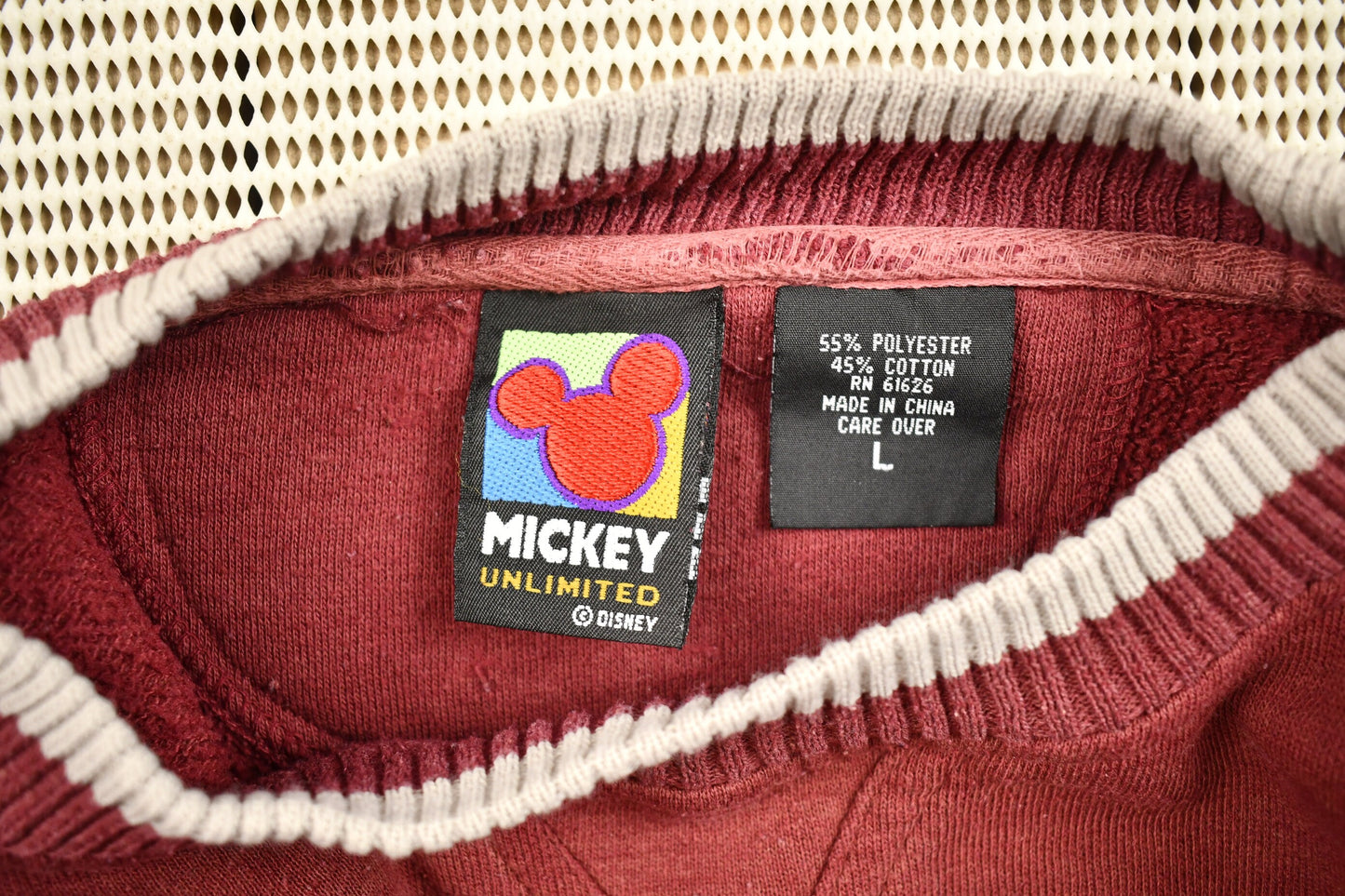 Vintage 1990s Mickey Mouse Mickey Unlimited Disney Crewneck / Vintage Disney Mickey Mouse / Embroidered / Burgundy Sweater