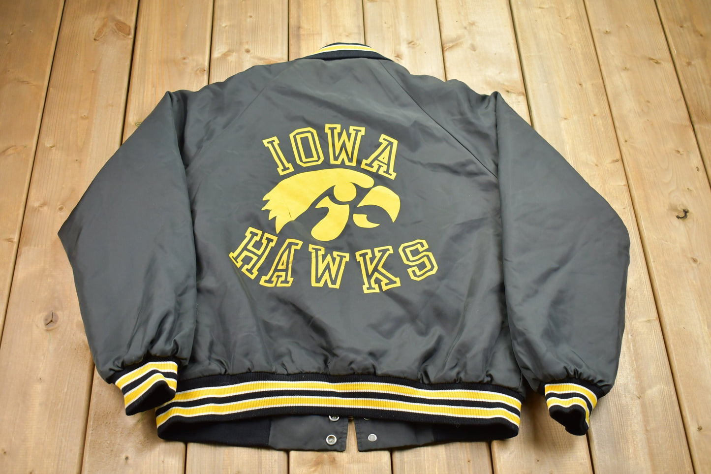 Vintage 1980s Iowa Hawks Fox Point Varsity Jacket / Athleisure Sportswear / Streetwear Fashion / Sports Jacket / Made In USA