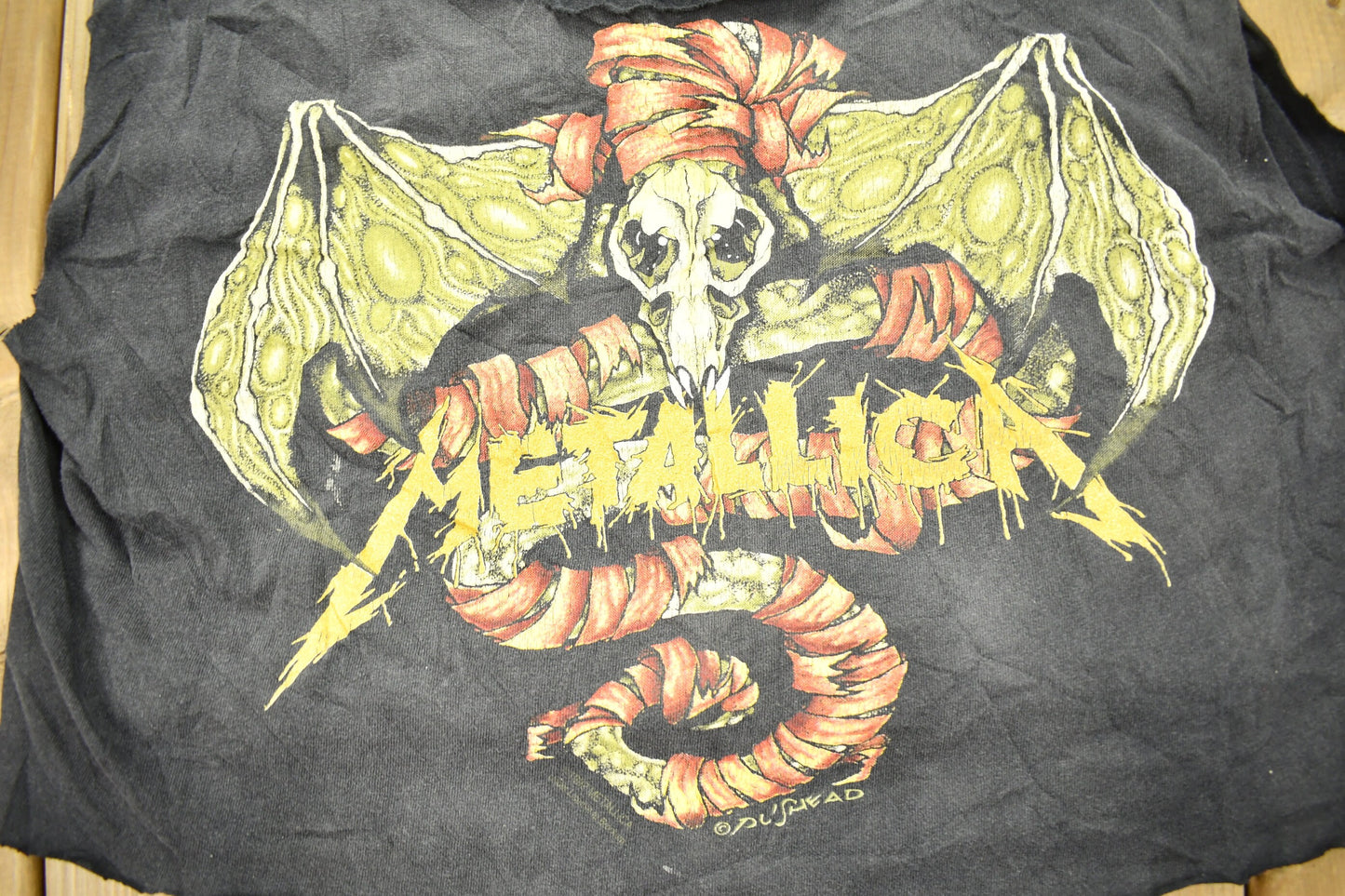 Vintage 1992 Metallica Distressed Band T-shirt / Pushead /Thrashed Band Tee / Single Stitch / Made in USA / Heavily Distressed