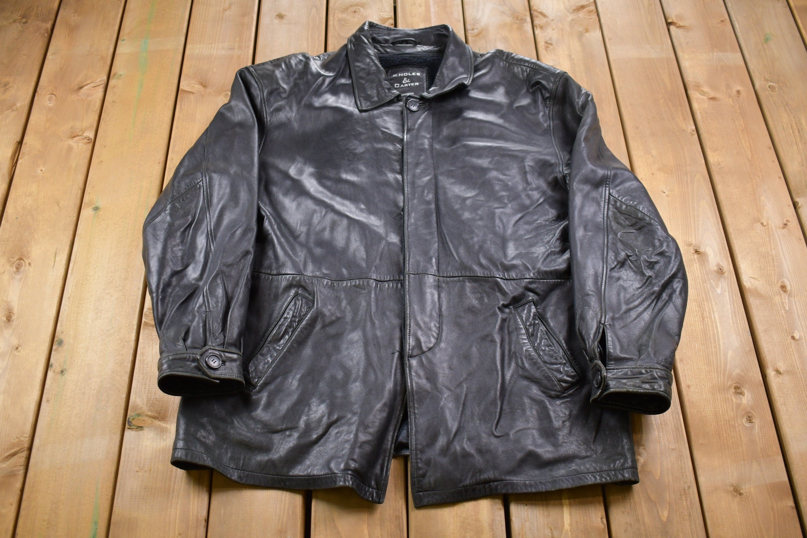 Vintage 1990s Knoles & Carter London Leather Jacket