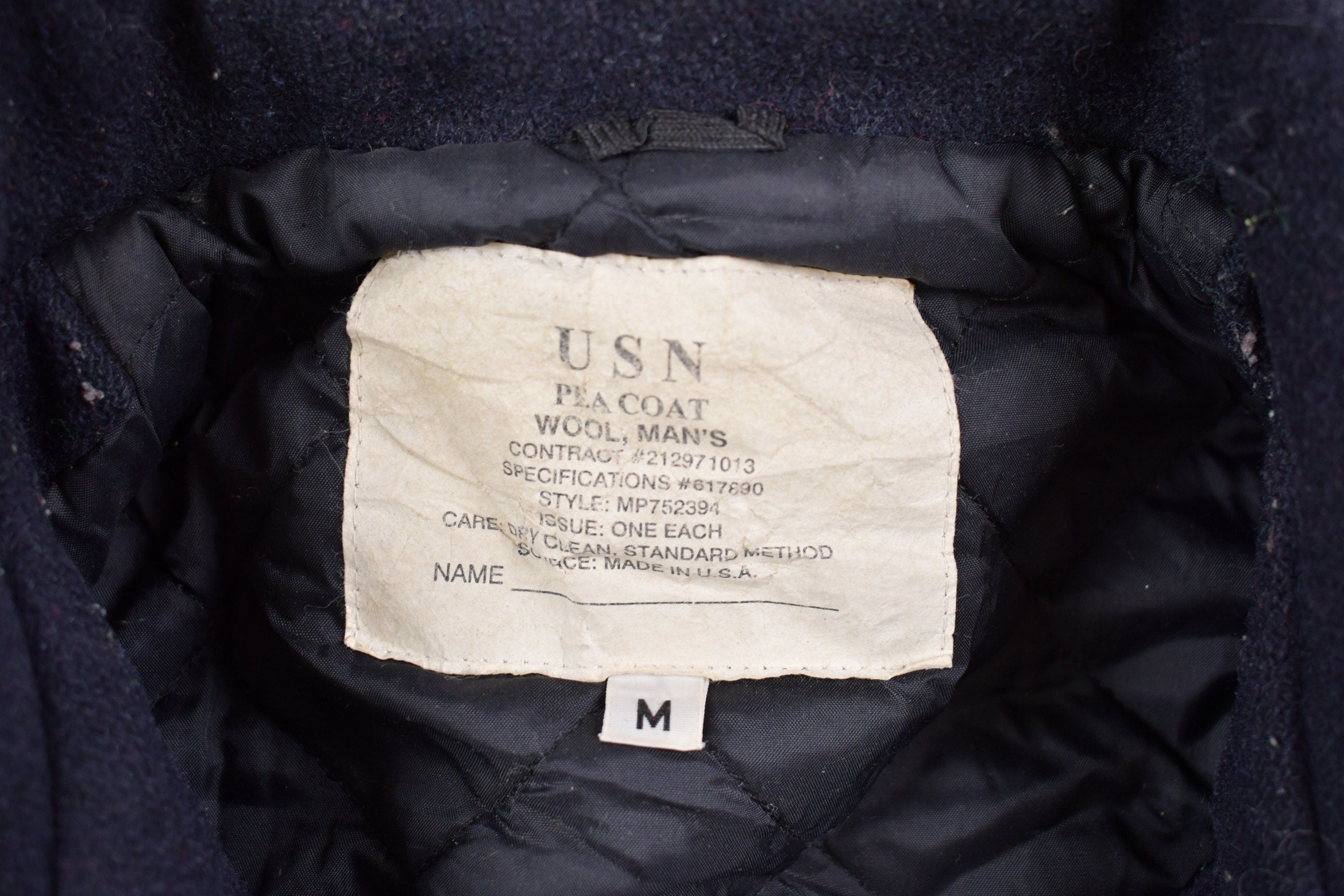 Vintage 1975 USN Naval Wool Double Breasted Jacket