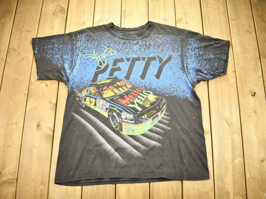 Vintage 1994 Kyle Petty Mello Yello All Over Print NASCAR T-Shirt / Single Stitch / NASCAR Racing Tee / Made In USA / 90s Streetwear