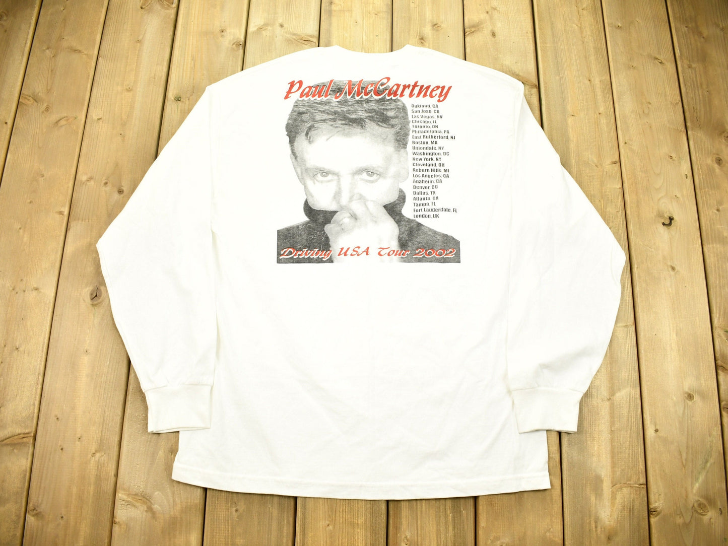 Vintage 2002 Paul McCartney Driving USA Tour Long Sleeve Band T-shirt / Band Tee / Premium Vintage / Beatles Tee