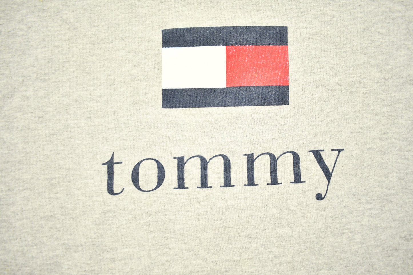 Vintage 1990s Tommy Hilfiger Big Flag Crewneck Sweatshirt / Made In USA / 90s Crewneck / Athleisure / Streetwear / Grey Crewneck / 90s Tommy