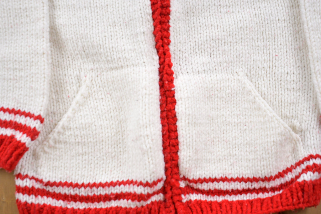 Vintage 1970s Kids Hockey Graphic Knitted Curling Sweater