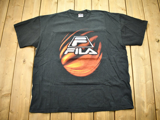 Vintage 1990s Fila Basketball Graphic T-Shirt / 90s / Streetwear / Vintage Athleisure / 90s T Shirt / 90s Sportswear / Made In USA