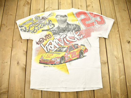Vintage 1990s Kevin Harvick All Over Print NASCAR T-Shirt / Chase Authentics / NASCAR Racing / 90s Streetwear / Athleisure / Sportswear