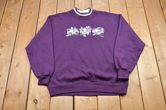 Vintage 1990s Morning Sun Cute Bird Crewneck Sweatshirt / Made in USA / 90s Crewneck / Souvenir / Athleisure / Streetwear / America Outdoors