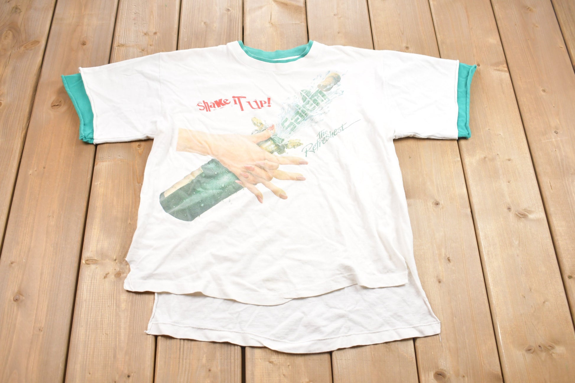 Vintage 1980s Salem Shake It Up Graphic Double Sleeve T-Shirt