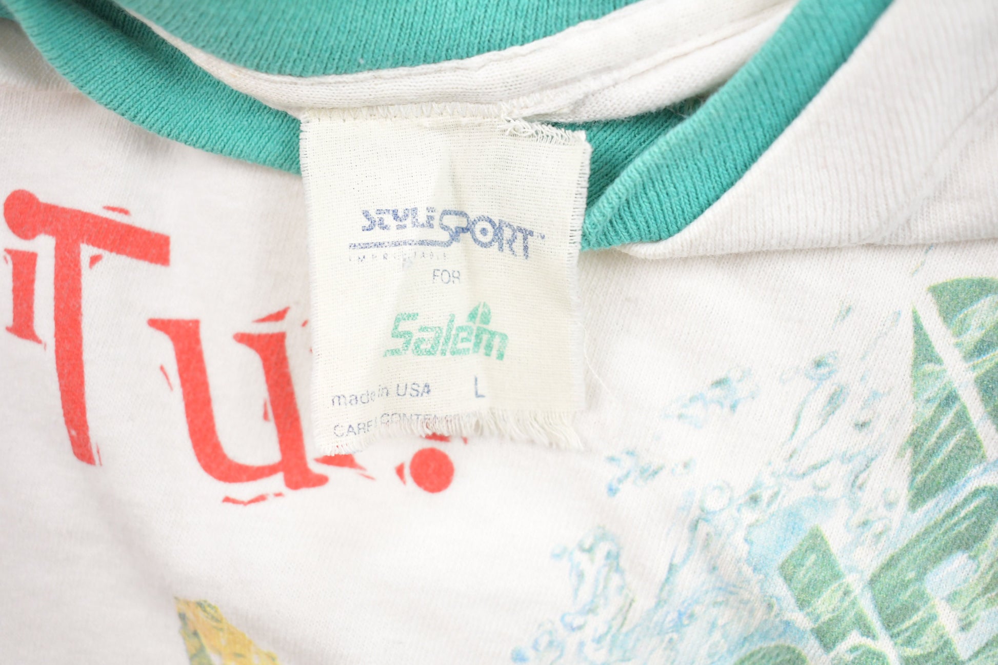 Vintage 1980s Salem Shake It Up Graphic Double Sleeve T-Shirt