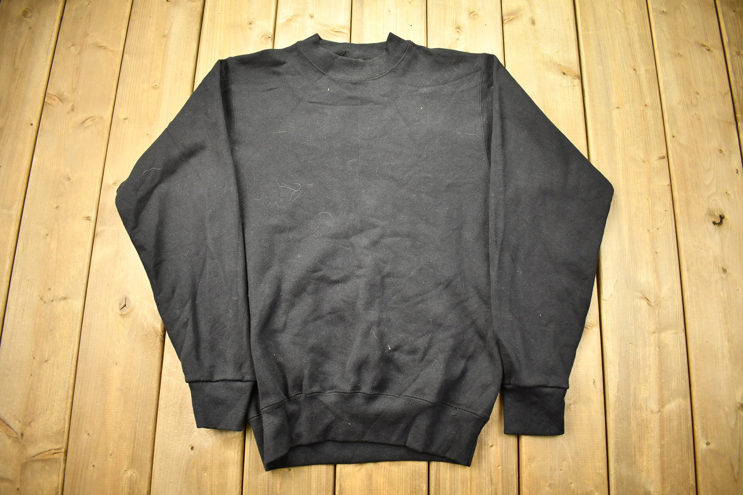 Vintage 1990s Soffee Sweats Black Blank Crewneck Sweatshirt / 90s Crewneck / Made In USA / Athleisure / Streetwear / 90s Blank