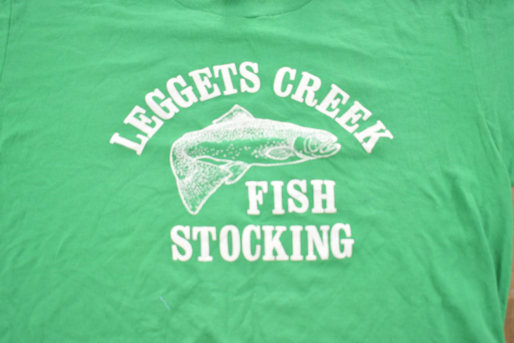 Vintage 1980s Leggets Creek Fish Stocking T-Shirt