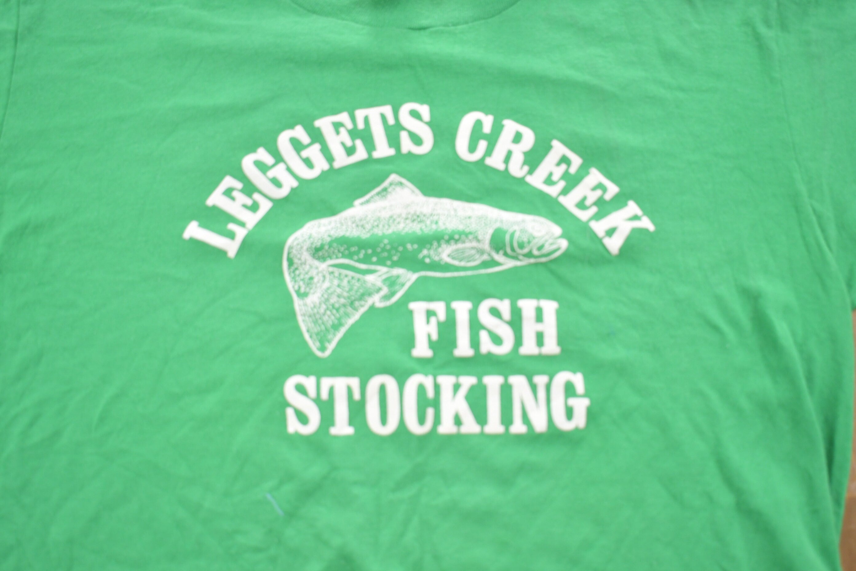 Vintage 1980s Leggets Creek Fish Stocking T-Shirt