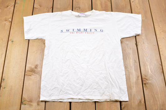 Vintage 1990s Swimming Graphic T-Shirt