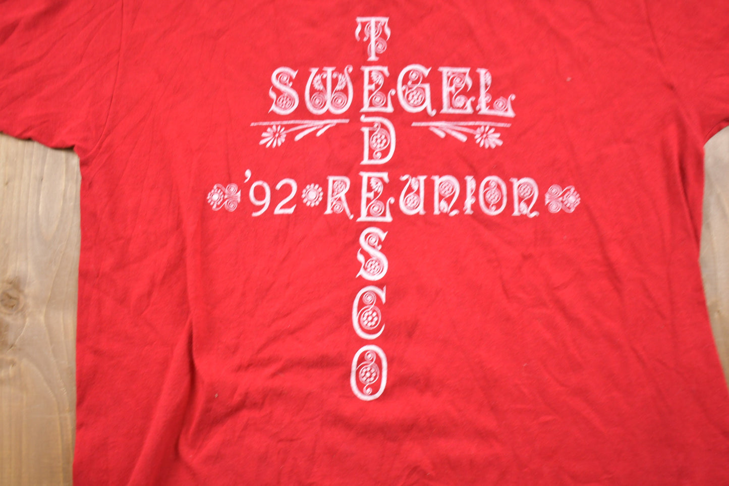 Vintage 1992 Tedesco Swegel Reunion Graphic T-Shirt