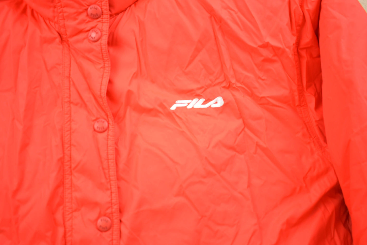 Vintage 1990s Fila Puffer Jacket / Embroidered Fila / Vintage Bubble Jacket / Winter / Streetwear / 90s Fila / Full Zip Puffer